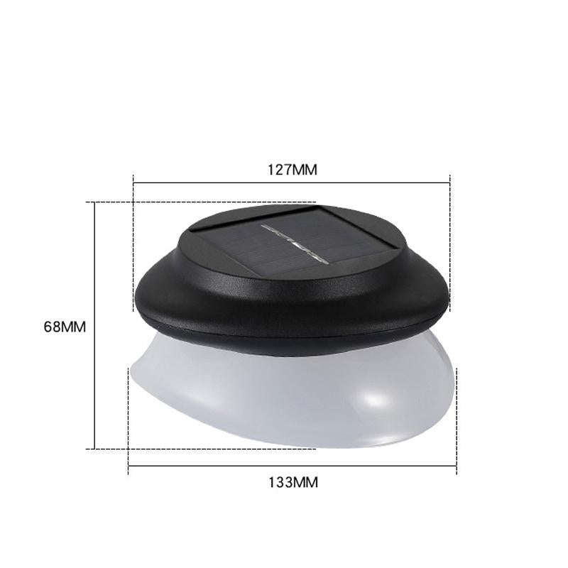 Punch-free Flying Saucer Solar Lamp Outdoor Garden Decoration Wall Lamp(Black Shell Warm Light)