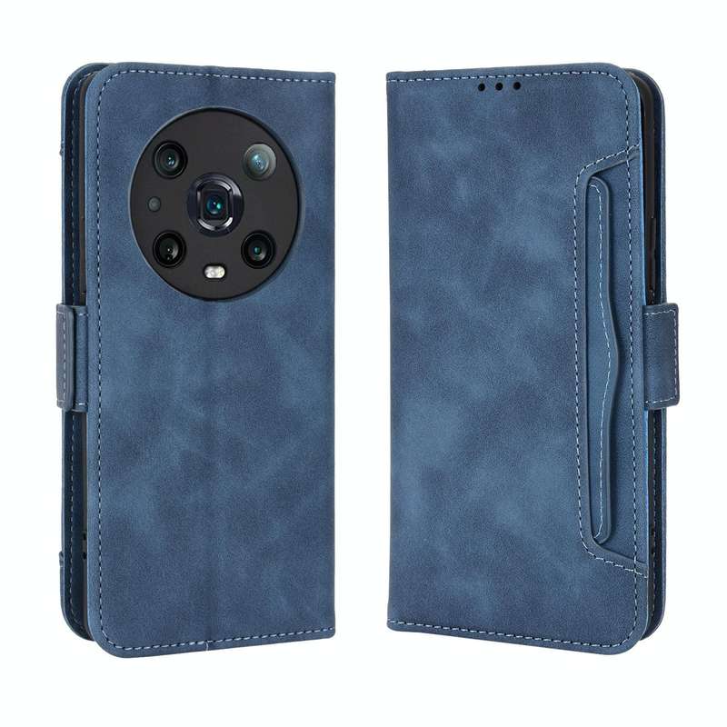 For Honor Magic4 Pro Skin Feel Calf Pattern Leather Phone Case(Blue)