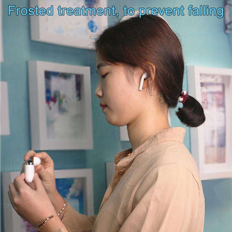 1 Pair Wireless Bluetooth Earphone Silicone Ear Caps Earpads for Apple AirPods(Black)