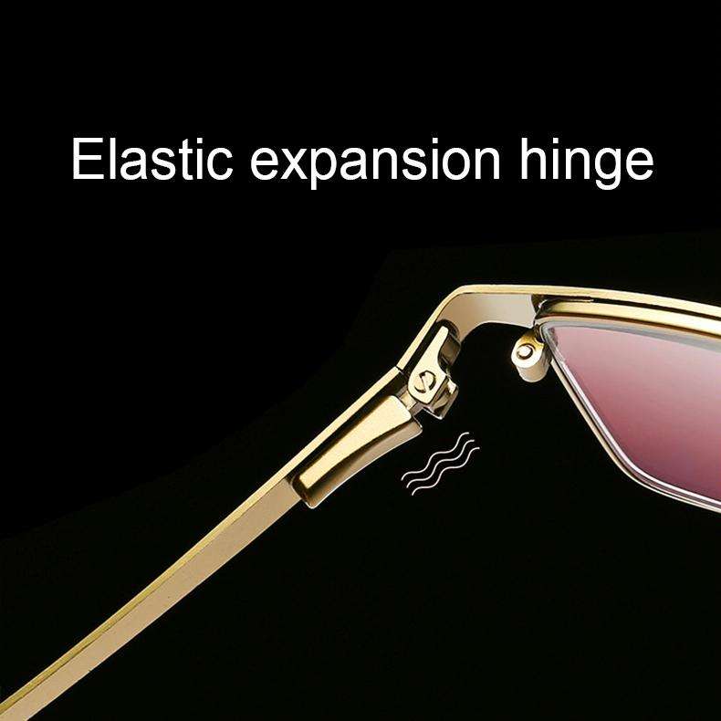 Dual-purpose Photochromic Presbyopic Glasses, +2.50D(Gold)