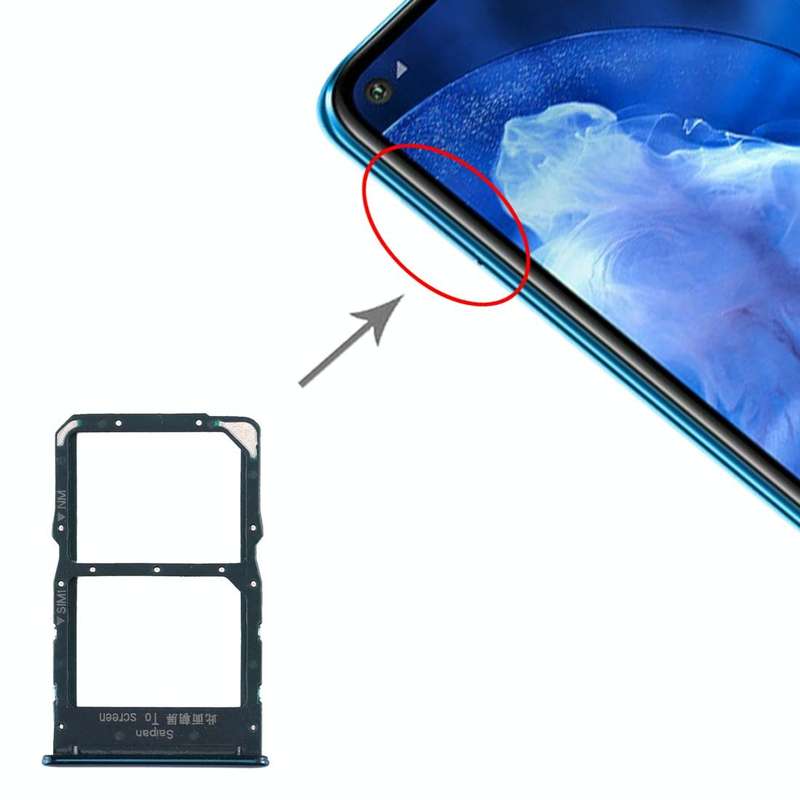 SIM Card Tray + NM Card Tray for Huawei Nova 5z / Nova 5i Pro (Green)