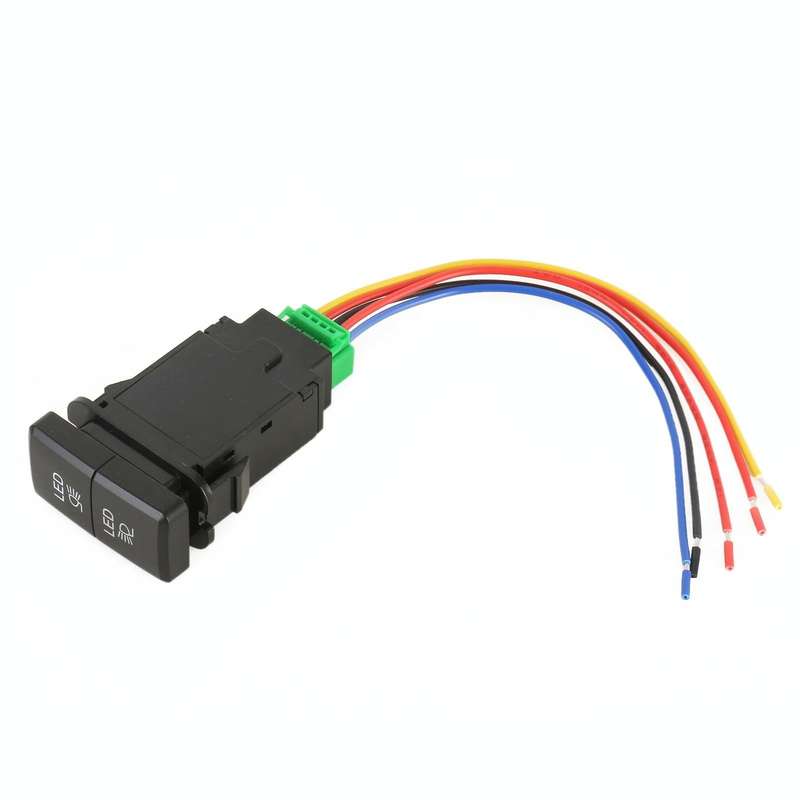 TS-201 For Toyota Car Blue-green Light Large Fog Light Dual Control Switch with Lock