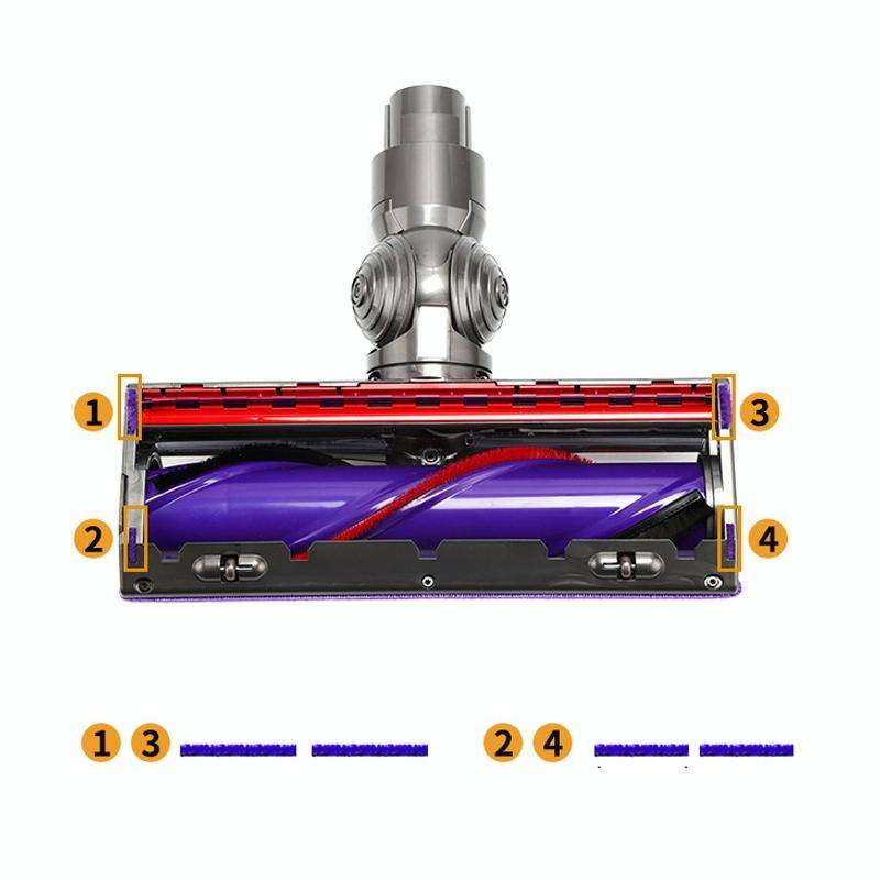 For Dyson V8 V10 4pcs Soft Plush Strips Vacuum Cleaner Replacement Parts