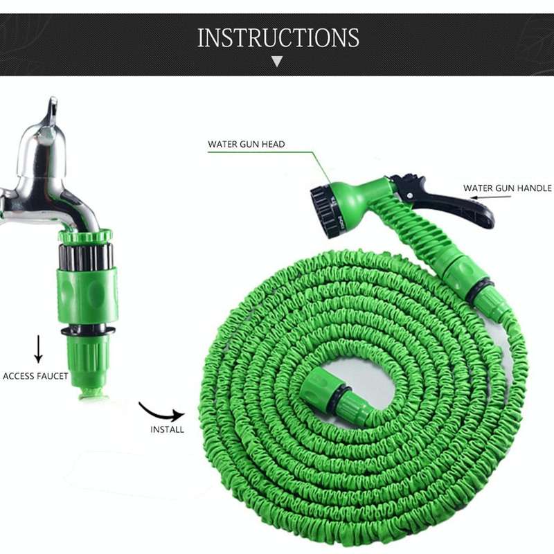 2.5m -7.5m Telescopic Pipe Expandable Magic Flexible Garden Watering Hose with Spray Gun Set(Blue)