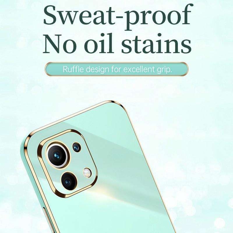 For Xiaomi Mi 11 Lite XINLI Straight 6D Plating Gold Edge TPU Shockproof Case(Celestial Blue)