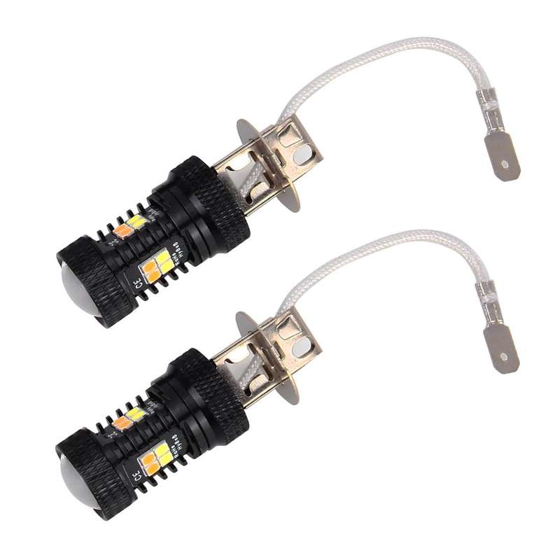 2 PCS Super Bright H3 DC 12V 5W 350LM Auto Car Fog Light with 16 SMD-3030 LED Bulbs Lamp, White +...
