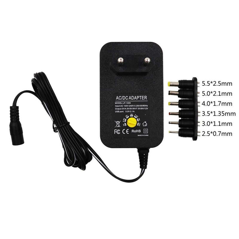 3V 4.5V 5V 6V 7.5V 9V 12V 2A 2.5A AC DC Adapter Adjustable Power Adapter Universal Charger Power ...