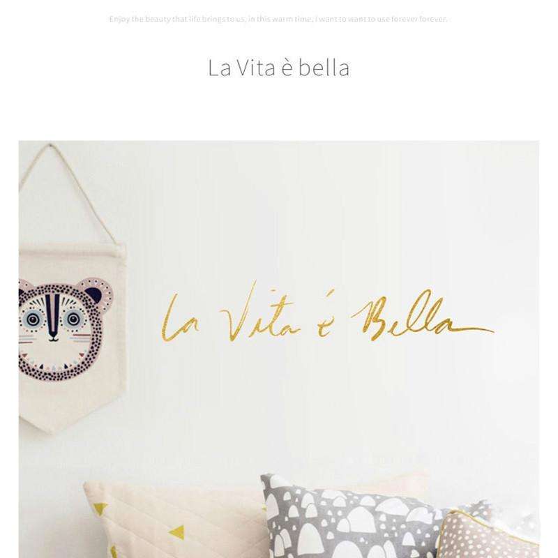 Italian Beautiful Life Decorative Wall Stickers, Size:40x8cm(Gold)