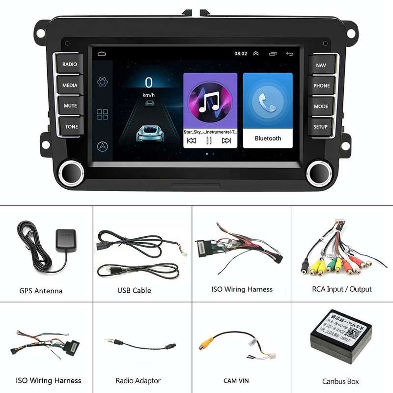 A3040 For Volkswagen 7-inch 2+32G Android Car Navigation Central Control Large Screen Player With...