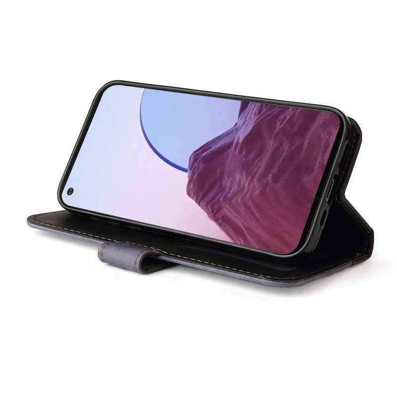 For OPPO Reno7 Z 5G / A96 5G Stitching-Color Flip Leather Phone Case(Grey)