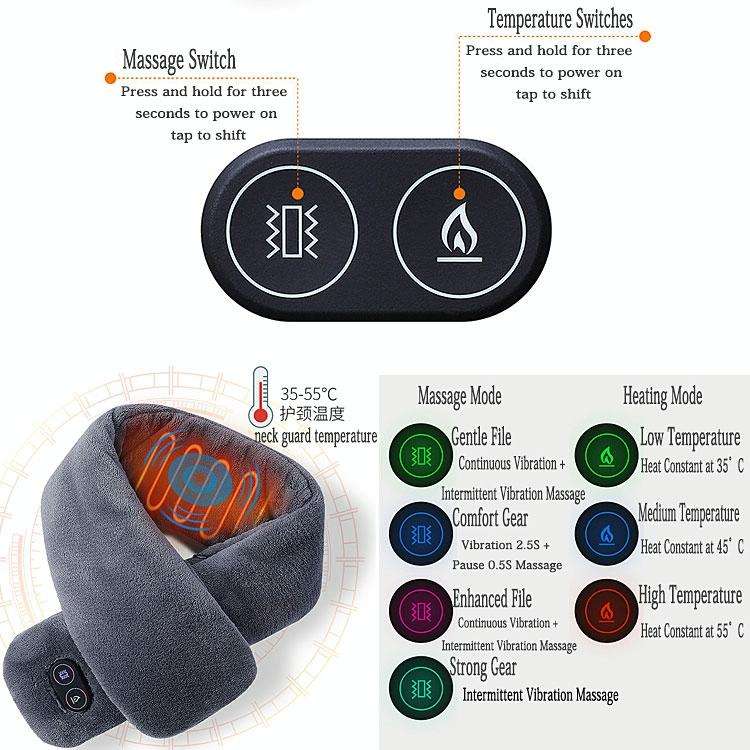 USB Charging Heating Massage Scarf Warmth Neck(Lavender)