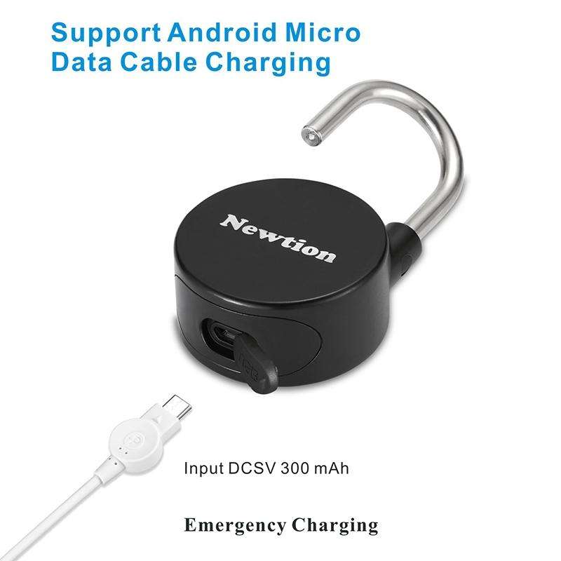 Waterproof Intelligent Bluetooth Fingerprint Padlock Remote Unlocking for iOS / Android(Black)