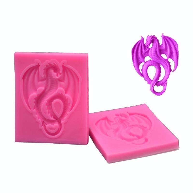 2 PCS Pterodactyl Chocolate Cake Clay Decoration DIY Silicone Mold(Large Pink)