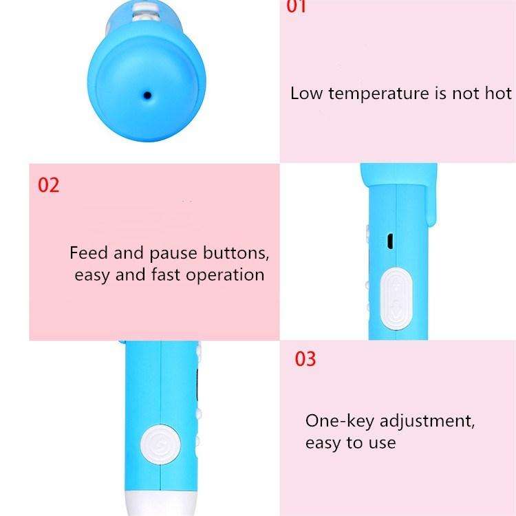 Low Temperature 3D Printing Pen Wireless Charging Printing Pen(Blue)