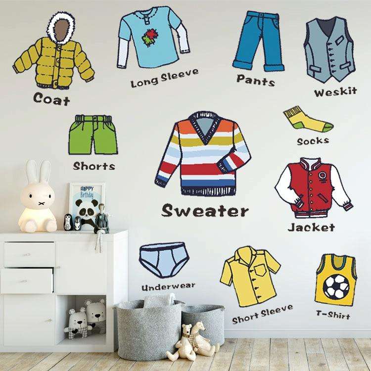 28x28cm Clothing Classification Logo Label Storage Box Cabinet Stickers(FG014)
