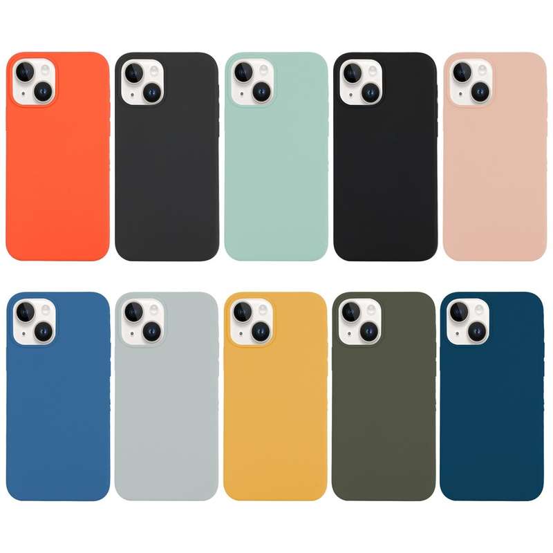 For iPhone 14 Plus Solid Silicone Phone Case(Sand Pink)
