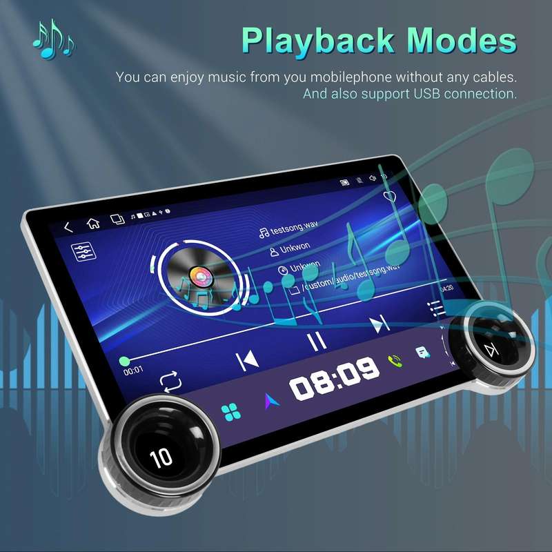11.8 Inch 4+64G Dual Knob Player Android Large Screen Navigation Wireless CarPlay Reversing Image...
