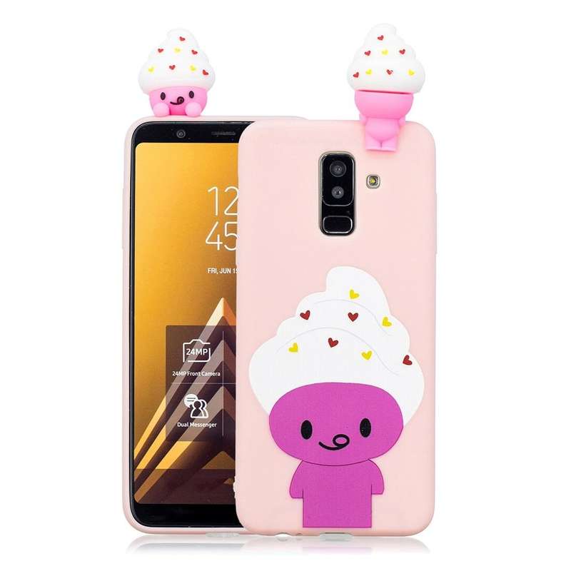 For Galaxy A6+ (2018) Shockproof Cartoon TPU Protective Case(Ice Cream)