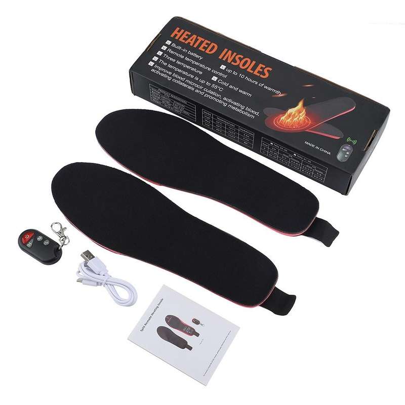Rechargeable Electric Heating Insole Wireless Remote Control Smart Thermal Insole,Size:Medium(34-...