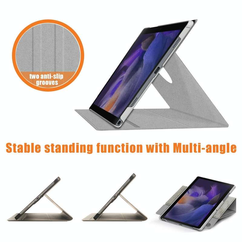 For Samsung Galaxy Tab A8 2022 SM-X200 360 Degrees Rotation Leather Tablet Case(Grey)