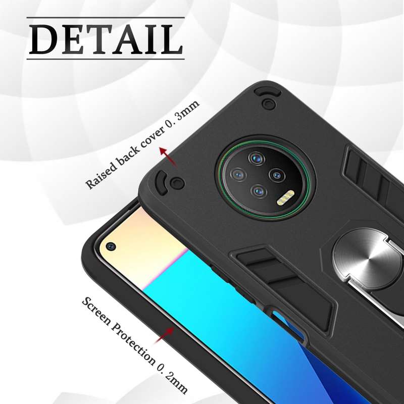 For Infinix X690 / Note 7 Armour Series PC + TPU Protective Case with Ring Holder(Black)