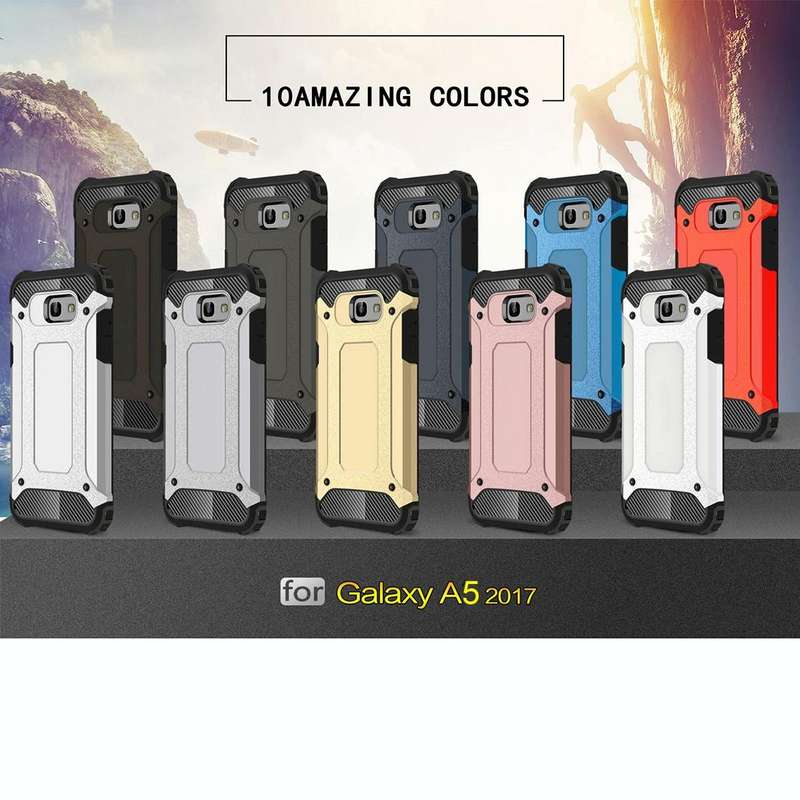 For Galaxy A5 (2017) / A520 Tough Armor TPU + PC Phone Case(Dark Blue)
