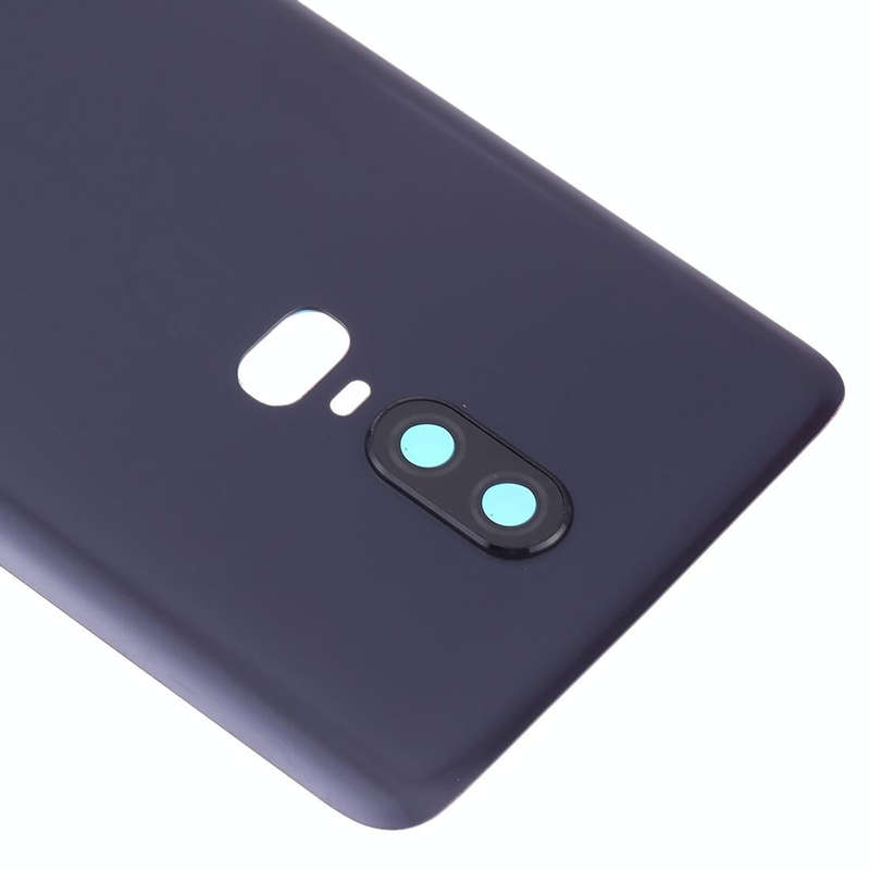 For OnePlus 6 Frosted Battery Back Cover with Camera Lens (Black)