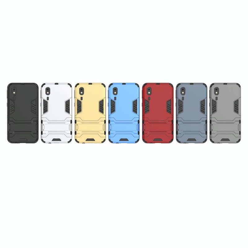 Shockproof PC + TPU Case for Galaxy A2 Core, with Holder(Black)