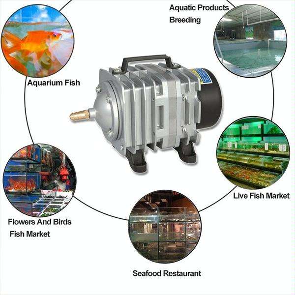 ACO-004 58W 75L/Min Electromagnetic Air Pump Compressor Seafood Fish Tank Increase Oxygen Air Flo...