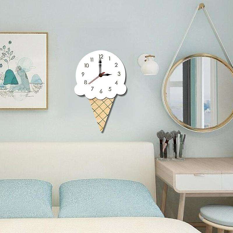 Ice Cream Styling Decorative Wall Clock (White)