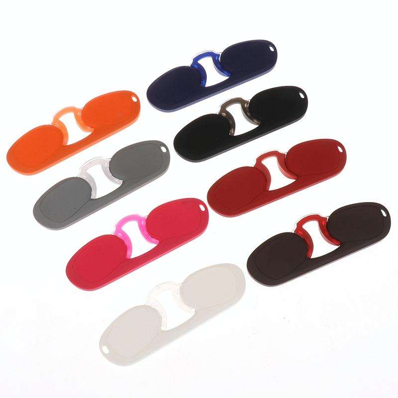 Clip-nose Reading Glasses Portable Reading Mirror No Mirror Leg Glasses, Degree: +100(Black)