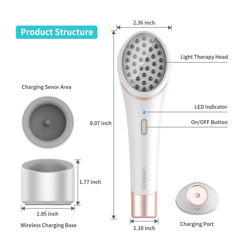 XPREEN XPRE052 Wireless Rechargeable Light Acne Treatment Device Home Acne Clearing Eraser with B...