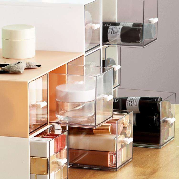 Desktop Drawer Storage Box Cosmetics Office Student Stationery Pen Dormitory Three Grid Desk Rack...