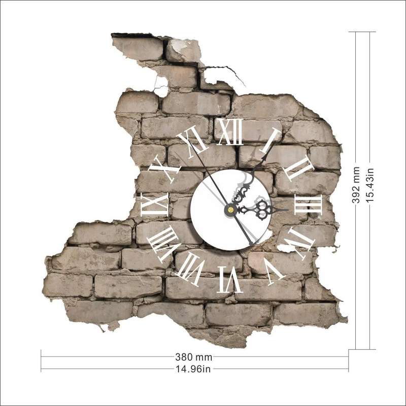 Living Room Decoration Wall Sticker Clock Digital Noiseless Wall Clock(Grey)