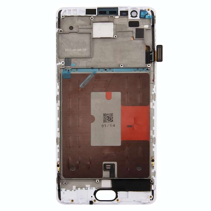 For OnePlus 3T Digitizer Full Assembly with Frame OEM LCD Screen (White)