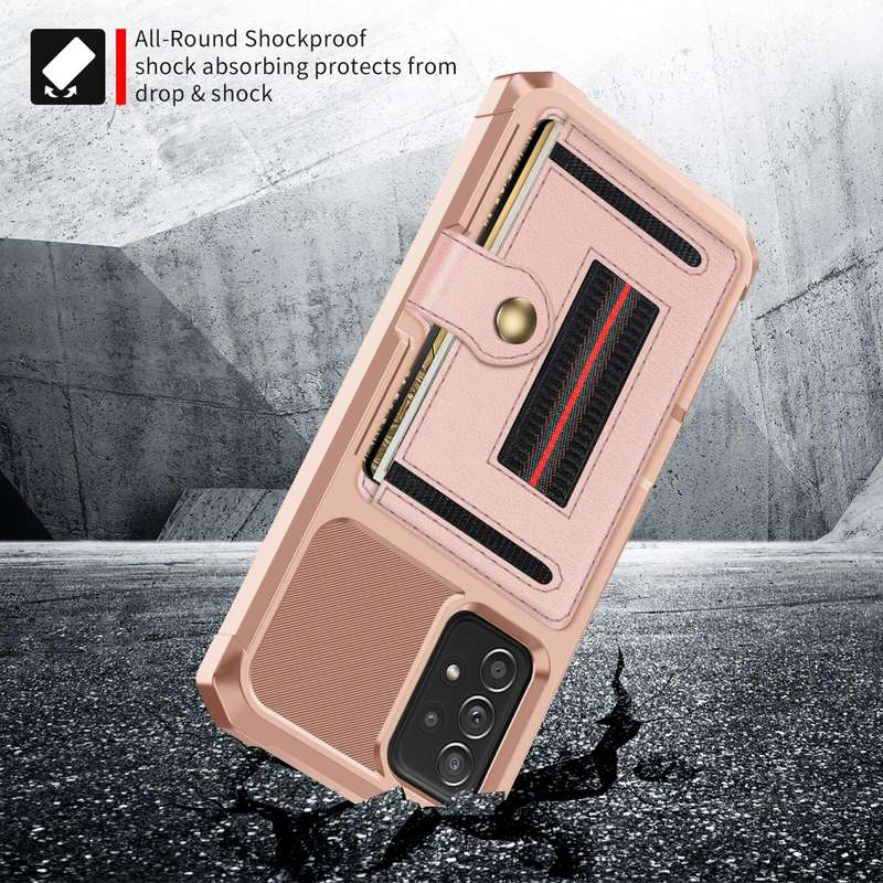 For Samsung Galaxy A73 5G ZM06 Card Bag TPU + Leather Phone Case(Pink)
