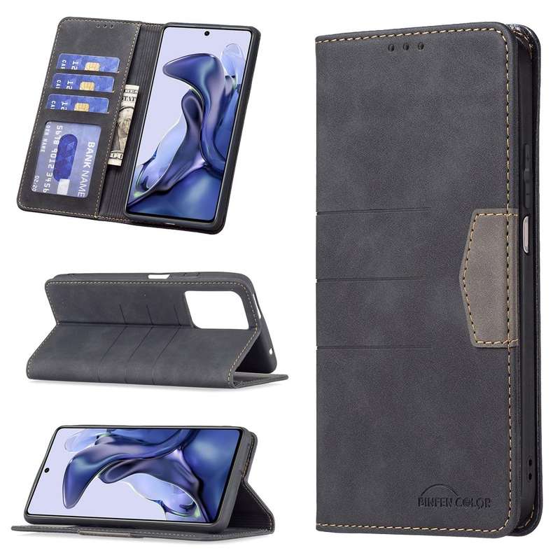For Xiaomi Mi 11T / 11T Pro Magnetic Splicing Leather Phone Case(Black)