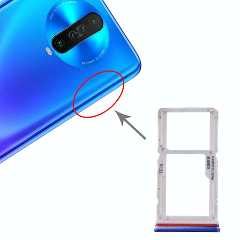 SIM Card Tray + SIM / Micro SD Card Tray for Xiaomi Redmi K30 4G(Blue)