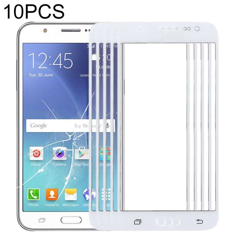 For Samsung Galaxy J7 / J700 10pcs Front Screen Outer Glass Lens (White)