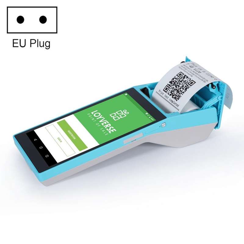 SGT-SP01 5.5 inch HD Screen Handheld POS Receipt Printer, Suit Version, EU Plug(Blue)