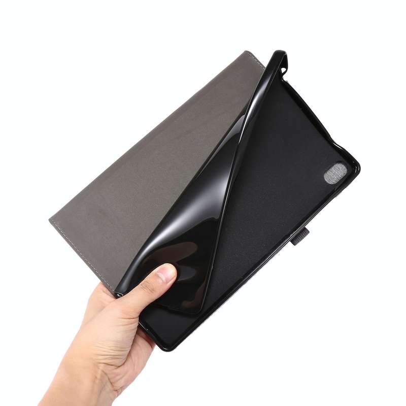For Nokia T20 TPU + Fabric PU Leather Tablet Case(Black)