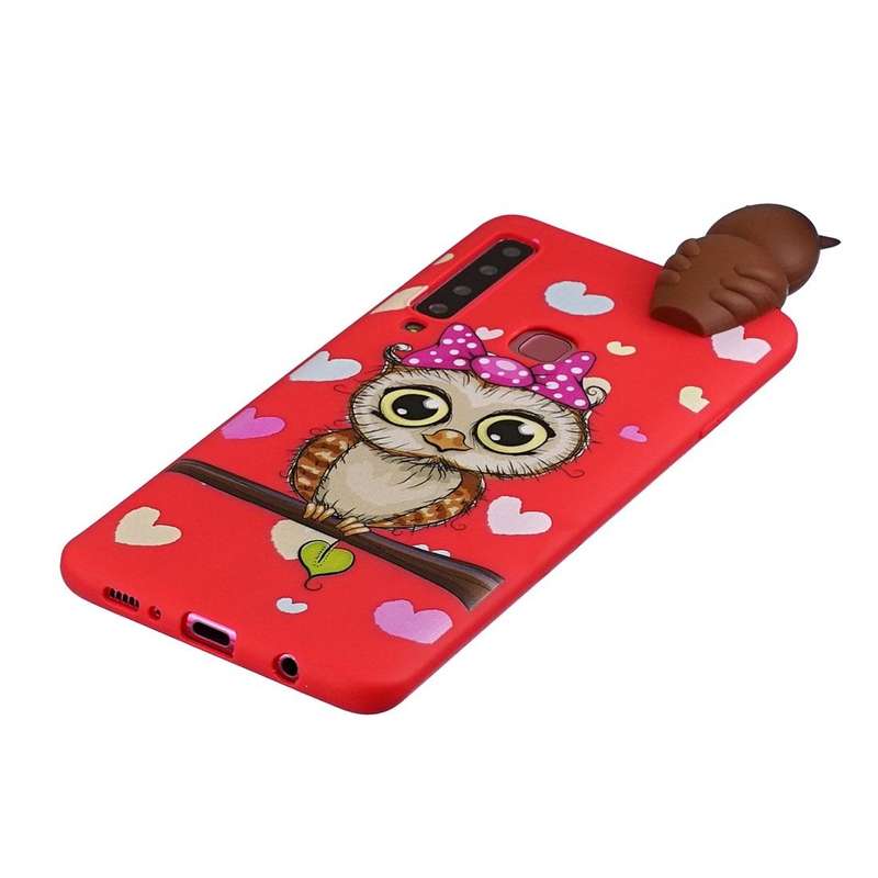 For Galaxy A9 (2018) Shockproof Cartoon TPU Protective Case(Red Owl)