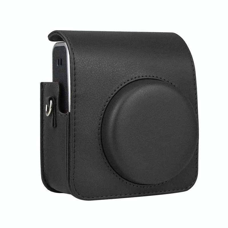 Full Body Camera Retro PU Leather Case Bag with Strap for FUJIFILM instax mini 40 (Black)