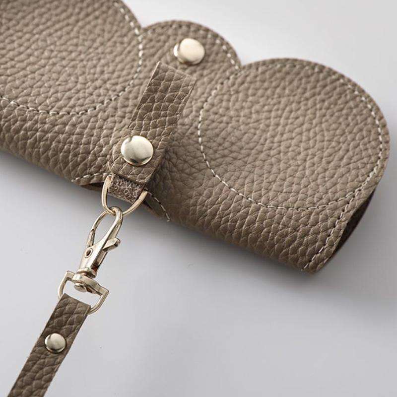 3pcs Portable Glasses Storage Bag Jewelry Clip Pouch(Khaki)