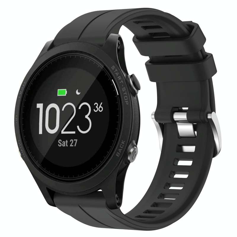 For Garmin Forerunner 935 22mm Solid Color Silicone Watch Band(Black)