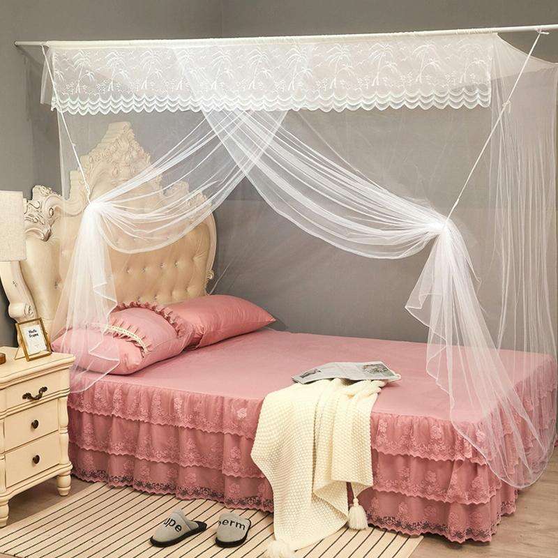 Single-door Mosquito Net Square Roof for Home Student Dormitory, Size:1.8x2.0x1.8 Meters(White)