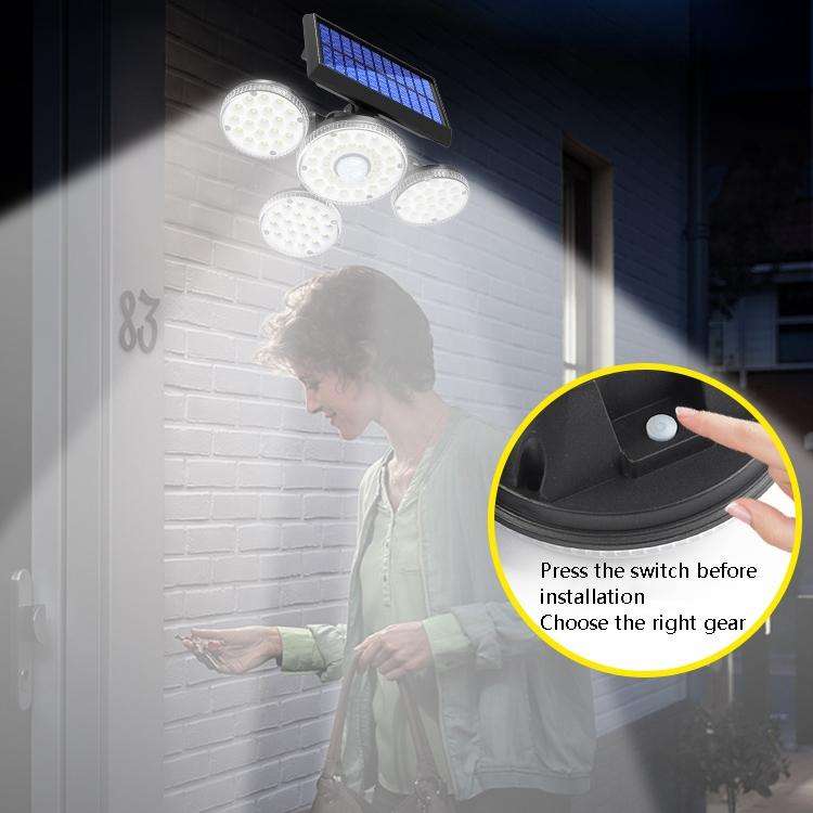 TG-TY051 4-Head Rotatable Solar Wall Light Body Sensor Outdoor Garden Waterproof Corridor Garden ...