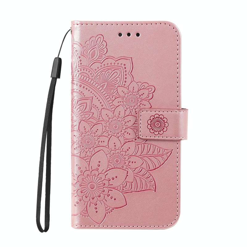 For Huawei nova 8i / Honor 50 Lite 7-petal Flowers Embossed Flip Leather Phone Case with Holder &...