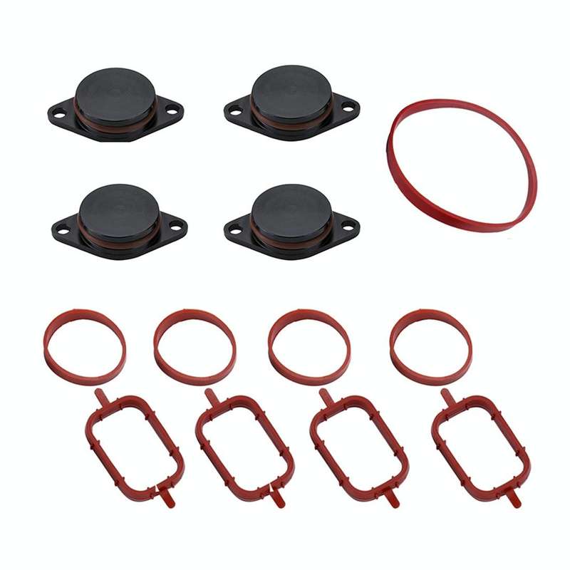 4x33mm Car Swirl Flap Air Intake Aluminum Gasket Remove Repair Kit(Black)
