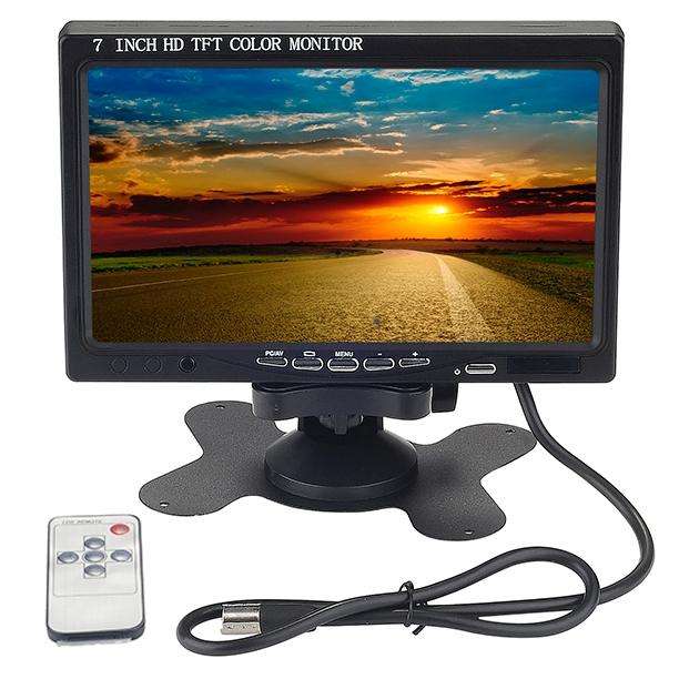 Universal 7.0 inch Car Monitor / Surveillance Cameras Monitor with Adjustable Angle Holder & Remo...